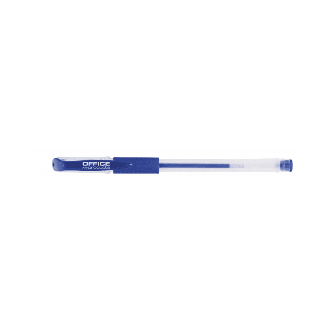 Pix transparent cu gel, cu rubber grip, varf 0.5mm, Office Products - albastru