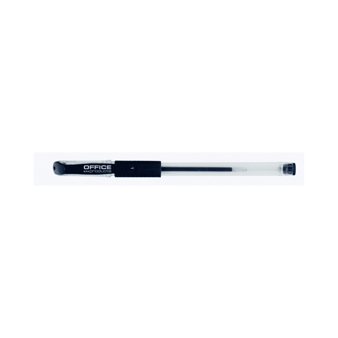 Pix transparent cu gel, cu rubber grip, varf 0.5mm, Office Products - negru