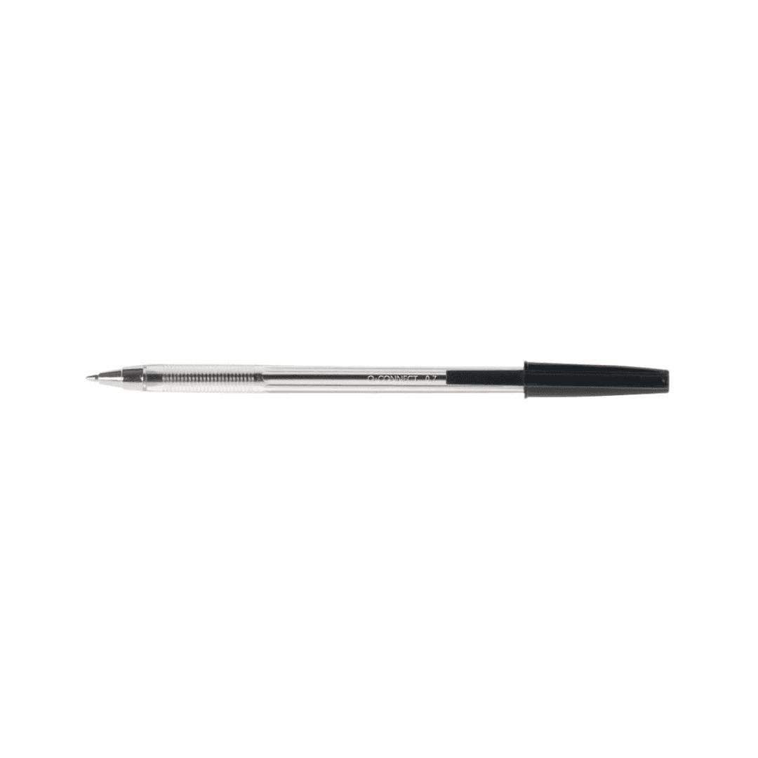 Pix transparent cu mina interschimbabila , varf 0.7mm, Q-Connect - negru