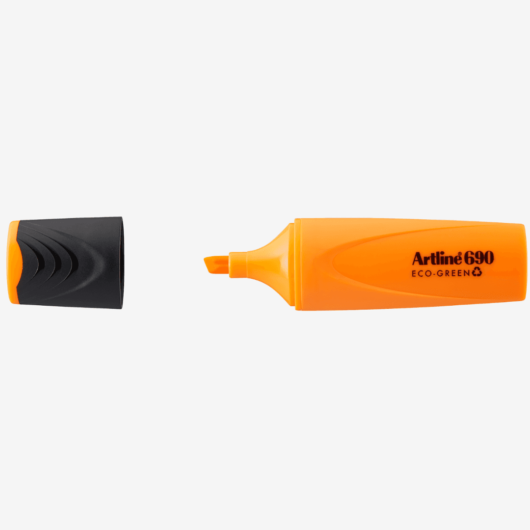 Textmarker ARTLINE 690 Eco Green, varf tesit 1.0-4.0mm - orange fluorescent