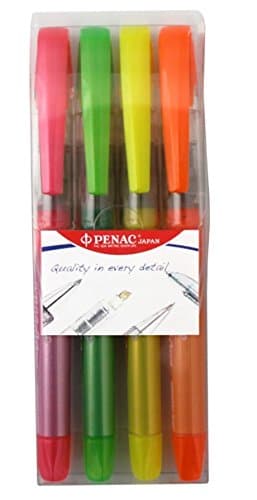 Set 4 textmarkere cu cerneala PENAC Liqliner, varf 1-4 mm, culori (orange, yellow, green, red)