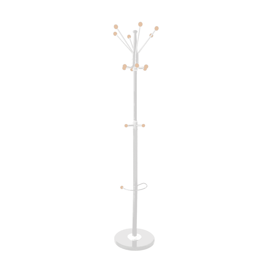 Cuier metalic 14 agatatori, baza din marmura, suport umbrele, Office Products Gotteborg - argintiu