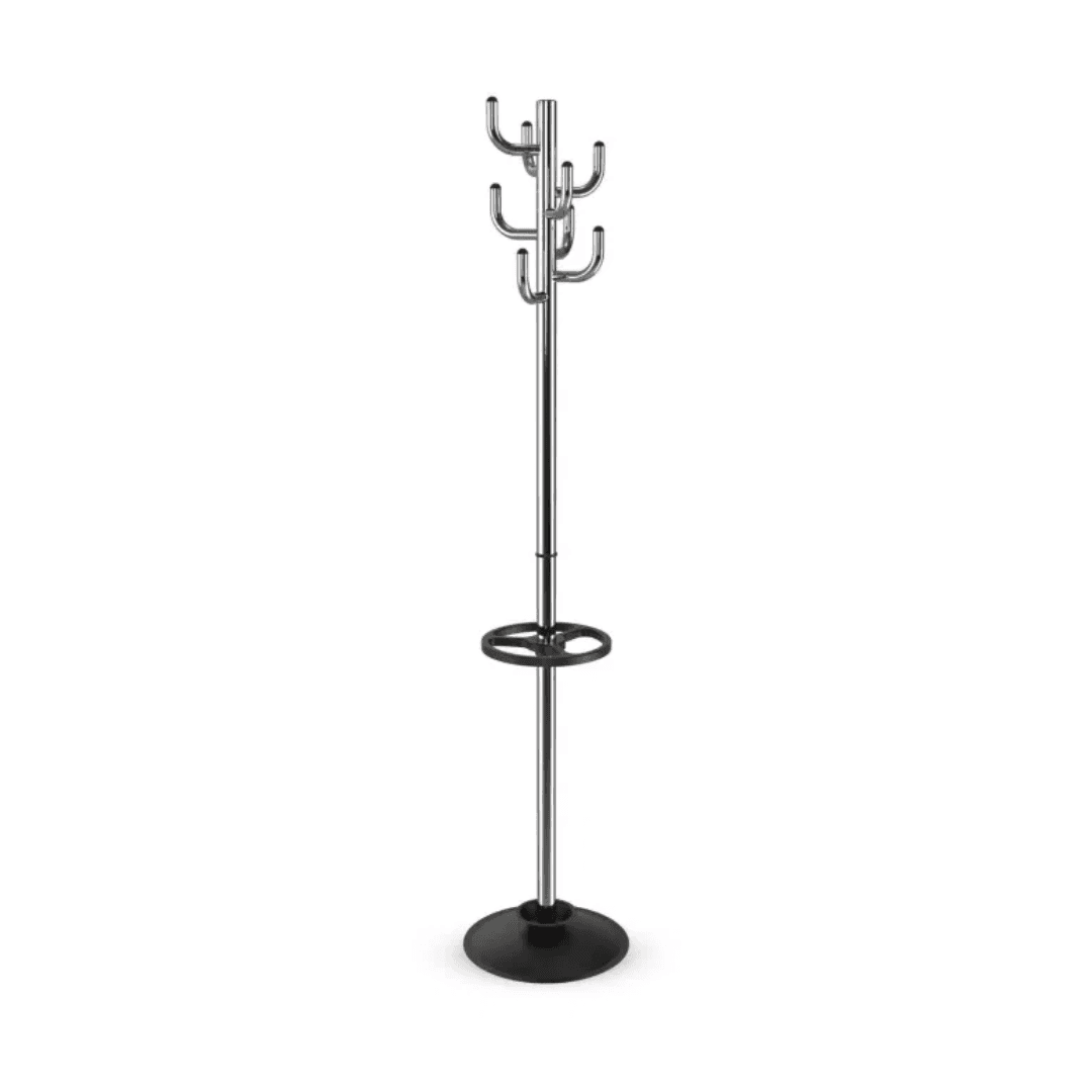 Cuier metalic, 8 agatatori, suport pentru umbrele, MAUL Polaris - cromat
