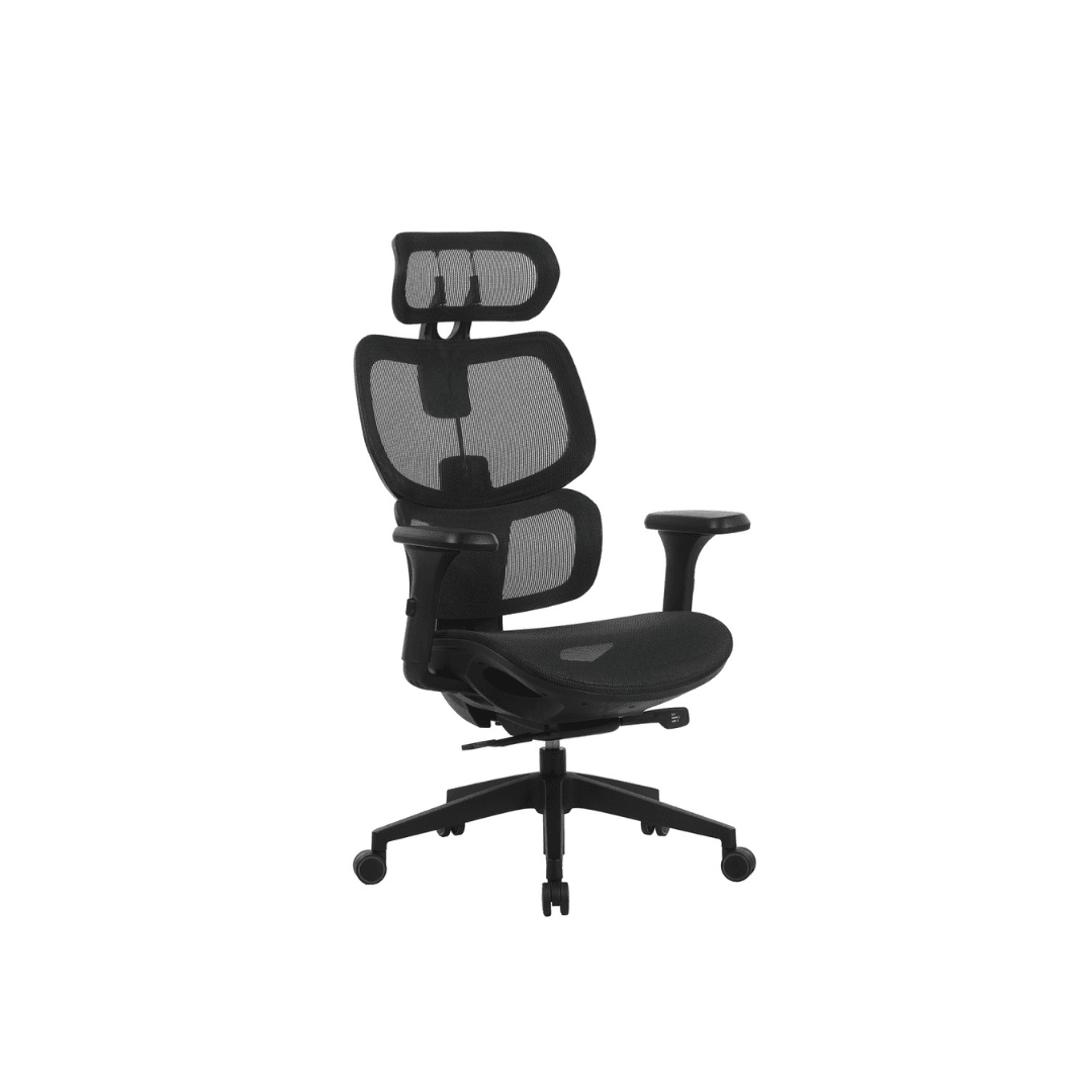 Scaun de birou, brate plastic, rotile, mesh textil, Office Products Hydra - negru