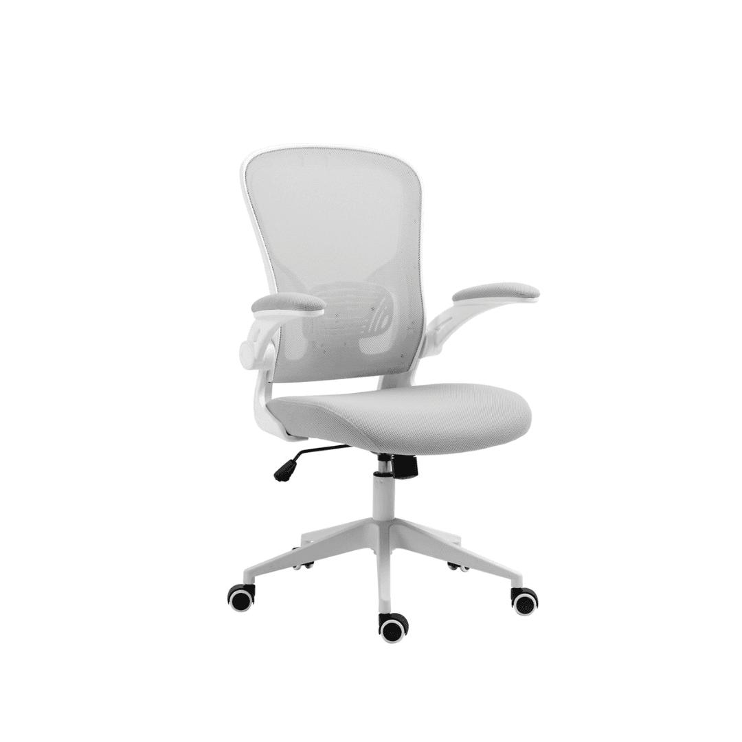 Scaun de birou, brate plastic, rotile, mesh textil/stofa, Office Products Chios - gri
