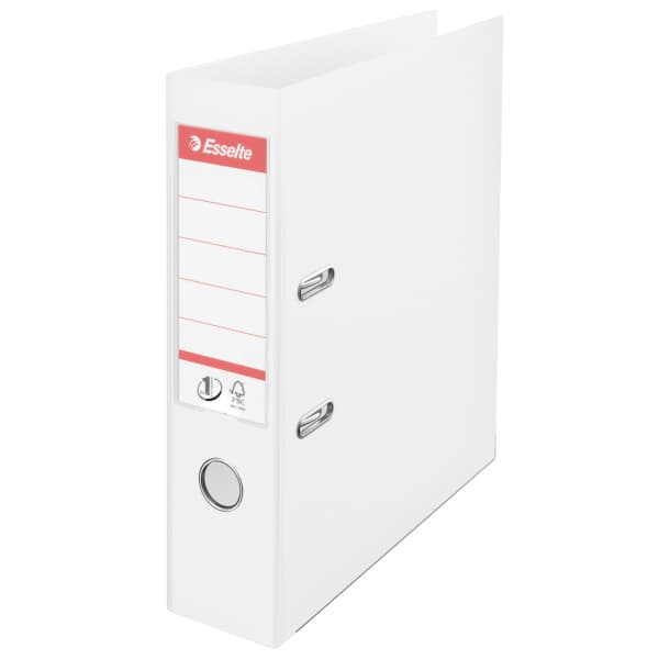 Biblioraft Esselte No.1 Power VIVIDA, PP/PP, partial reciclat, FSC, A4, 75 mm, alb
