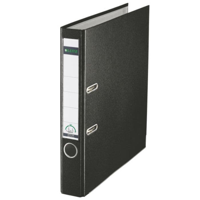 Biblioraft LEITZ 180, PP, partial reciclat, FSC, A4, 52 mm, negru