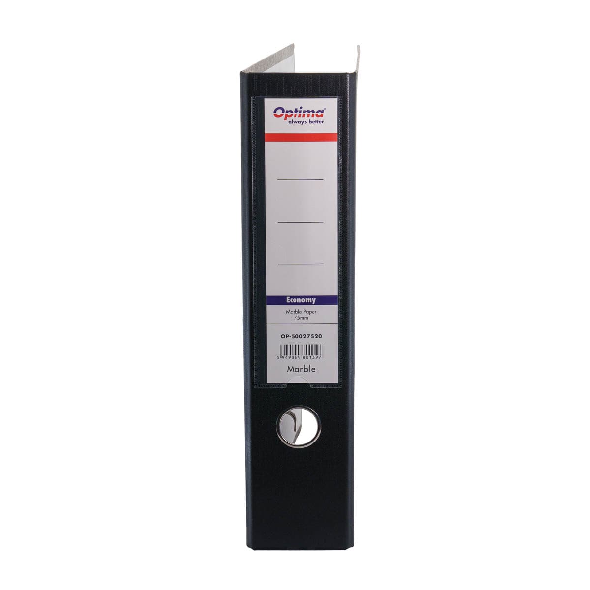 Biblioraft A4, margine metalica, 75mm, Optima Economy - marmorat