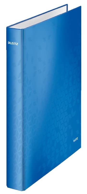 Caiet mecanic LEITZ WOW, carton laminat, partial reciclat, FSC, A4, mecanism 4DR, inel 25mm, albastr