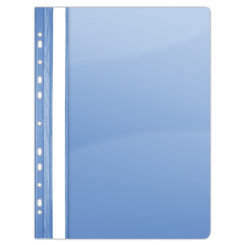 Dosar plastic PVC, cu sina si multiperforatii, 10 buc/set, DONAU - albastru