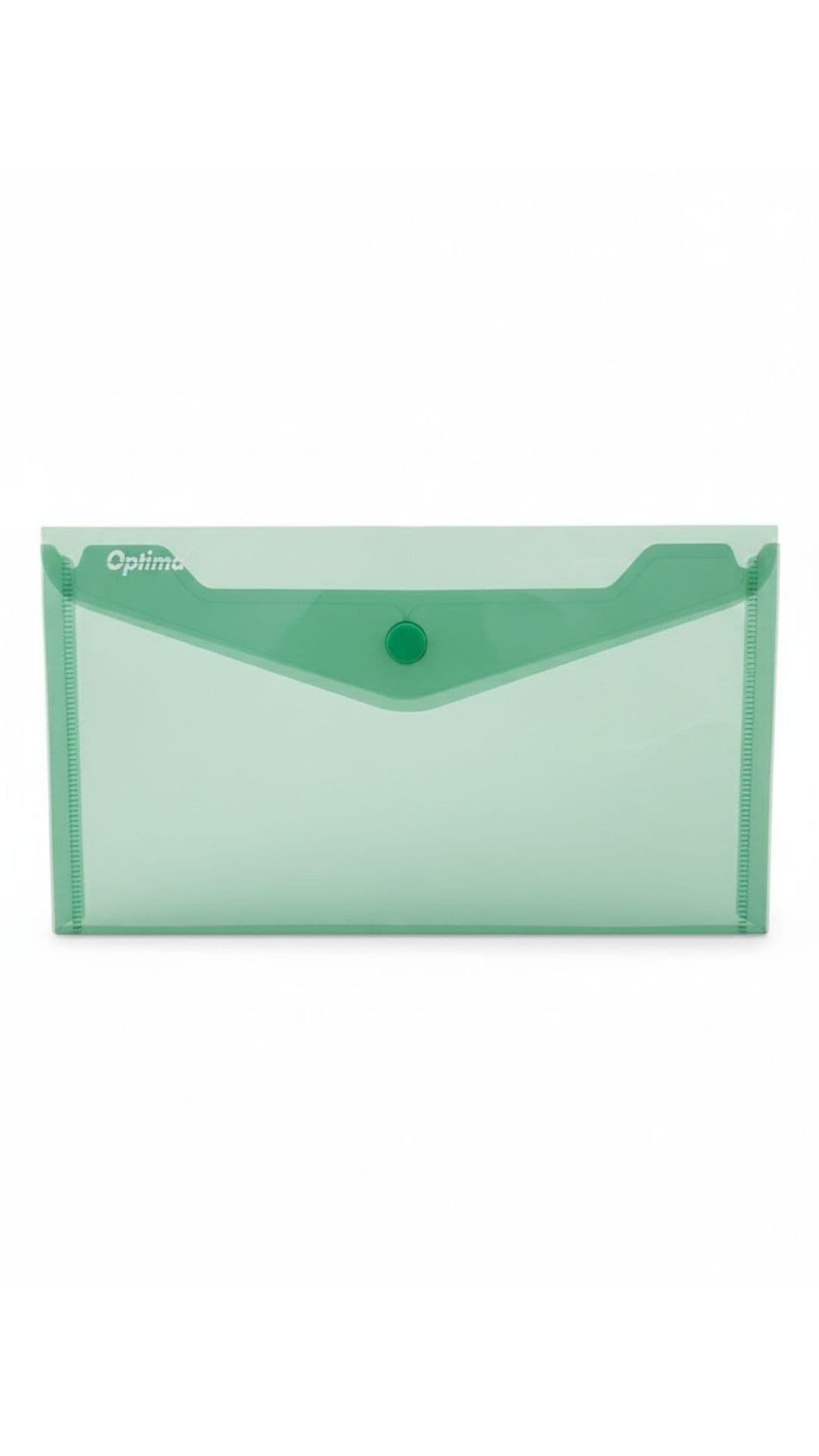 Mapa PP protectie documente DL landscape, inchidere cu capsa, 10/set, Optima - verde transparent