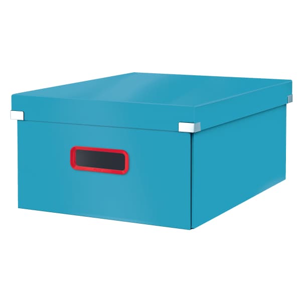 Cutie depozitare LEITZ Cosy Click & Store, carton laminat, pliabila, capac, maner, 36x20x48cm, albas