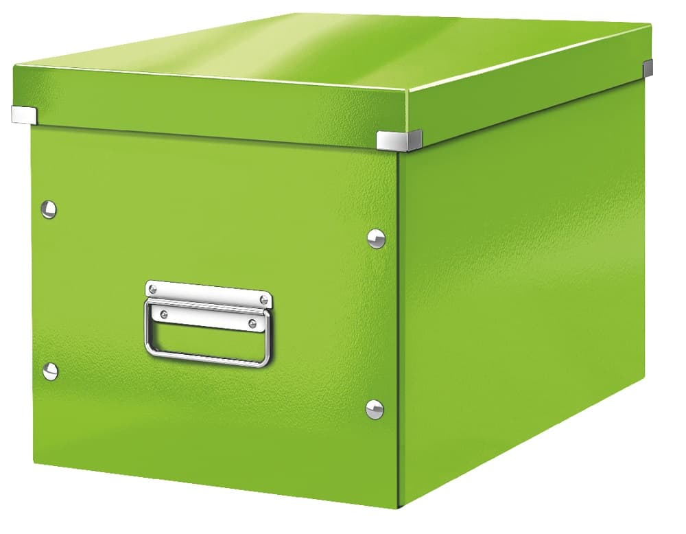 Cutie depozitare LEITZ WOW Click & Store, carton laminat, Cub, mare, verde