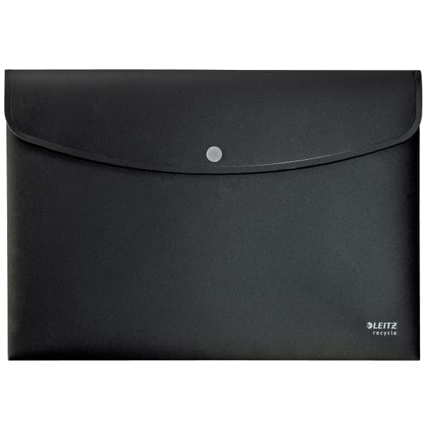 Mapa protectie LEITZ Recycle, cu capse, PP, amprenta CO2 neutra, partial reciclat, A4, 60coli, negru