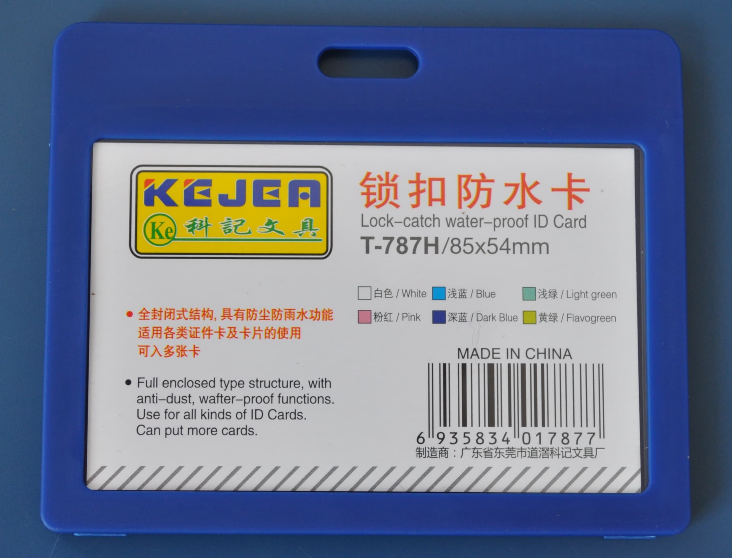 Suport PP water proof, pentru carduri, 85x55mm, orizontal, 5 buc/set, KEJEA -bleumarin