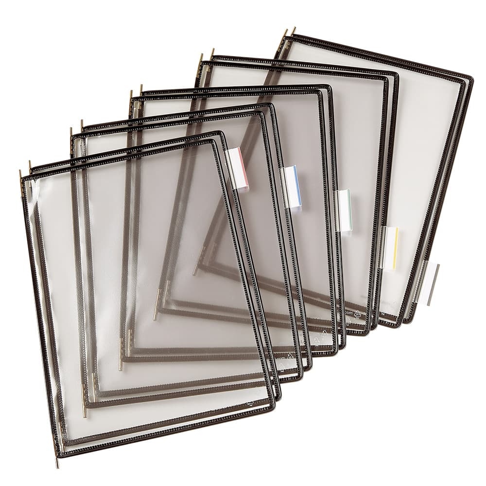 Buzunare prezentare pentru display, A4, (10 buc/set), rama metalica, DJOIS - negru