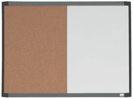 Tabla NOBO Combo, 58x43cm, magnetica si pluta + marker,tavita, magneti, rama alba, gri sau neagra