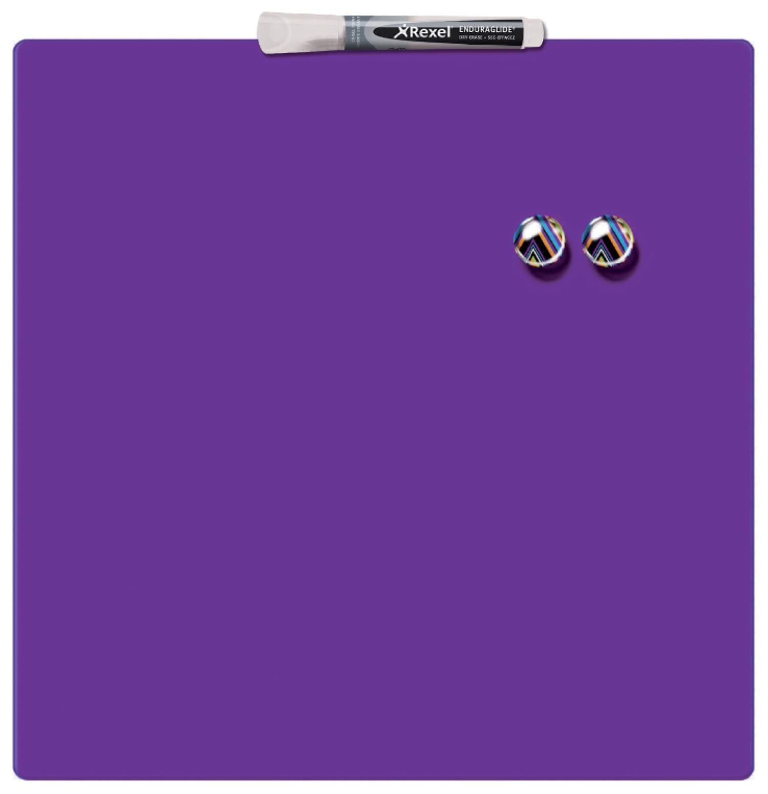 Tabla NOBO patrata, plastic, 36x36 cm, magnetica, include marker si magneti, mov