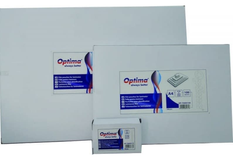Folie laminare Optima, A6 (111 x 154 mm), 100 microni, 100 folii/top