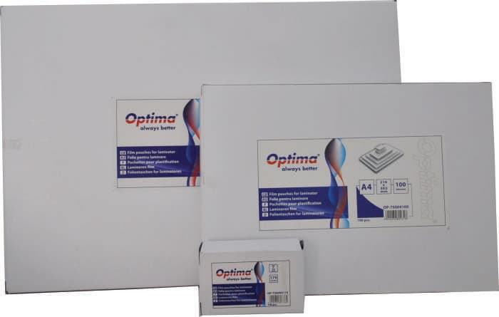 Folie laminare Optima, A4 (216 x 303 mm), 125 microni, 100 folii/top