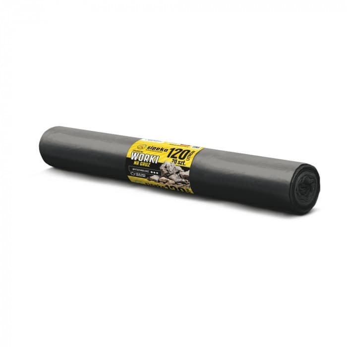 Saci menajeri super strong LDPE,120L, cu snur, 70 x 105cm, 65 microni, 20buc/rola, Sipeko - negri