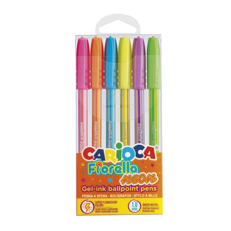 Pixuri colorate Carioca, neon, Fiorella - 6 buc/set